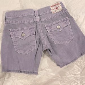 True religion size 25 light purple jean shorts. Midrise